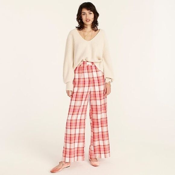 J. Crew Snowy Stewart Tartan Flannel wide-leg Pajama Pants - Picture 2 of 3